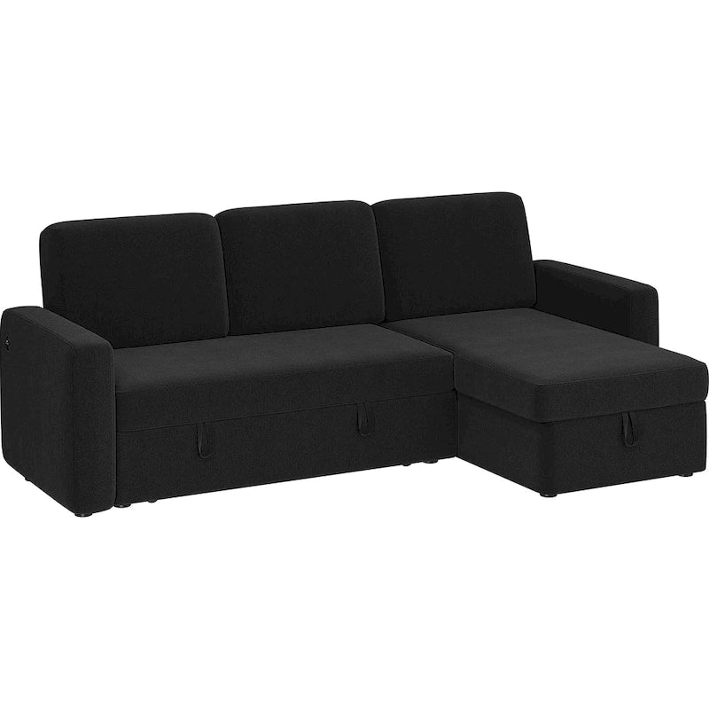 Canapé d'angle réversible avec lit gigogne et rangement - 83x 57.5x33