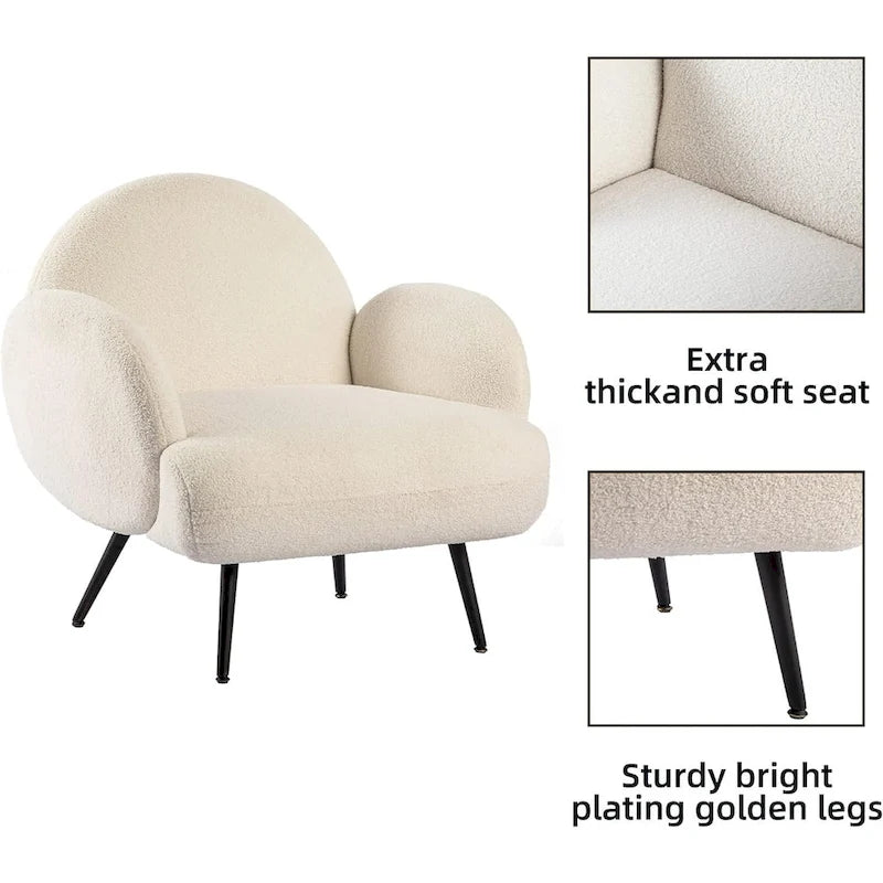 Fauteuil d'appoint moderne rembourré pour salon, chambre à coucher