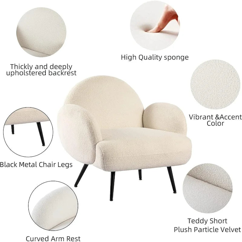 Fauteuil d'appoint moderne rembourré pour salon, chambre à coucher