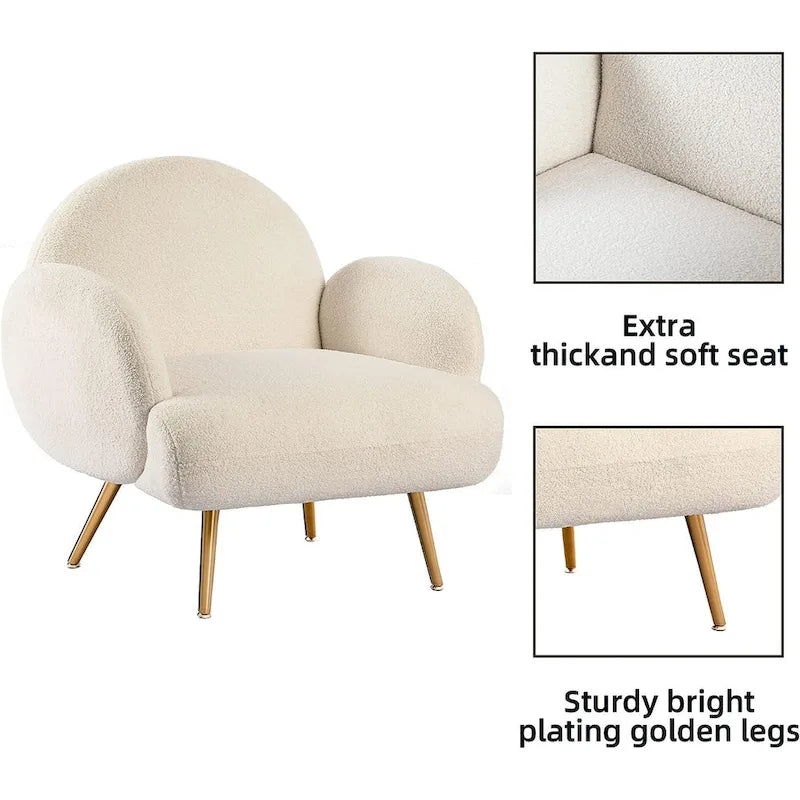 Fauteuil d'appoint moderne rembourré pour salon, chambre à coucher