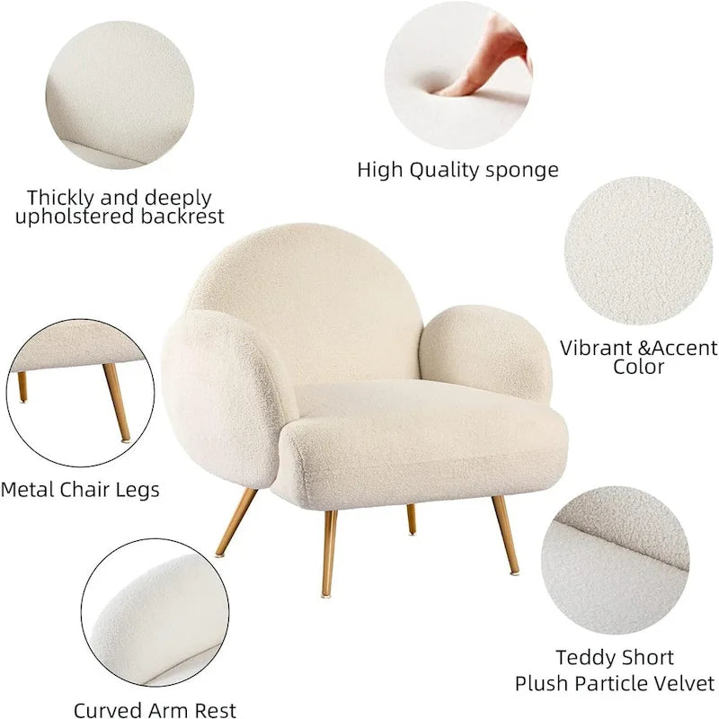Fauteuil d'appoint moderne rembourré pour salon, chambre à coucher