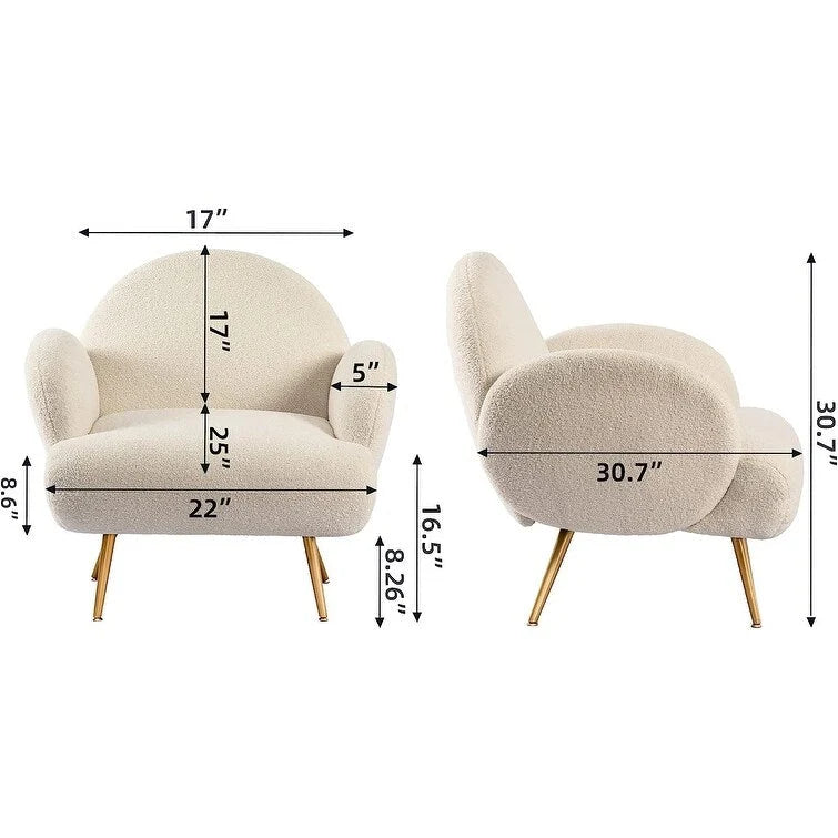 Fauteuil d'appoint moderne rembourré pour salon, chambre à coucher