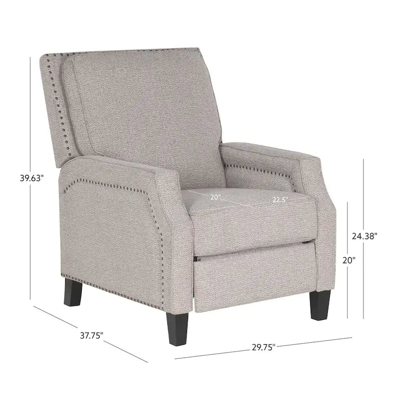 Fauteuil inclinable à dossier poussé et rembourré