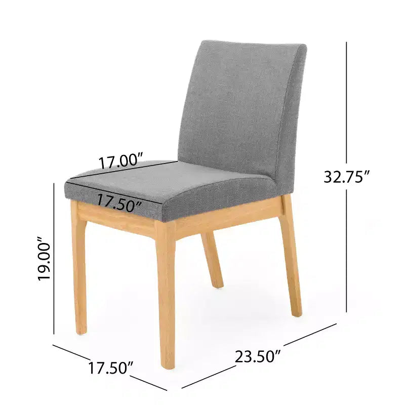 GDFStudio Hampton 7 Pieces Mid Century Modern Upholstered Rubber Wood Dining Set