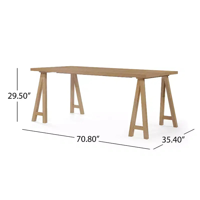 GDFStudio Hampton 7 Pieces Mid Century Modern Upholstered Rubber Wood Dining Set