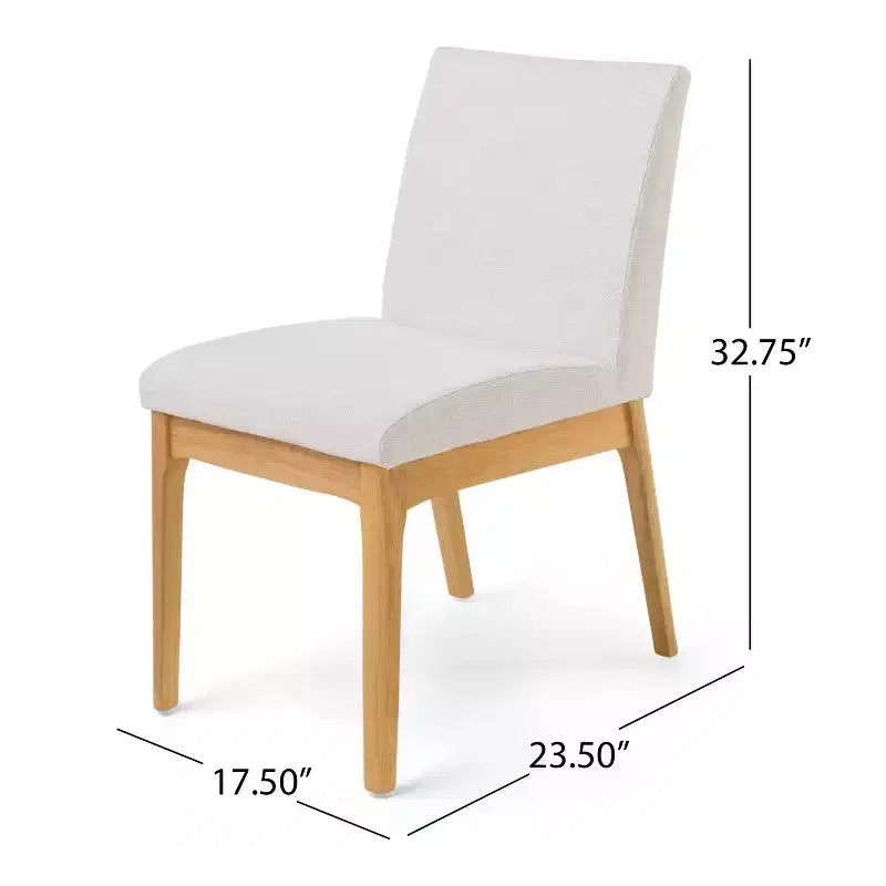 GDFStudio Hampton 7 Pieces Mid Century Modern Upholstered Rubber Wood Dining Set