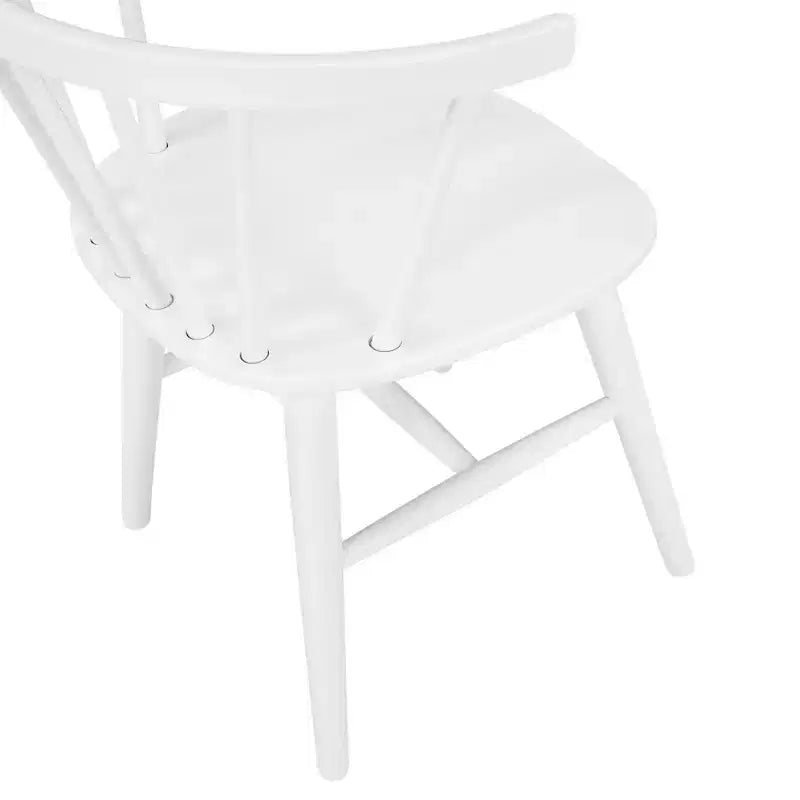 Alwynn White and Natural Wood 5-piece Dining Set, Dining Table with 4 Windsor Chairs