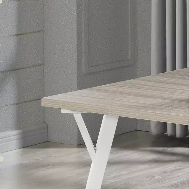 Alwynn White and Natural Wood 5-piece Dining Set, Dining Table with 4 Windsor Chairs