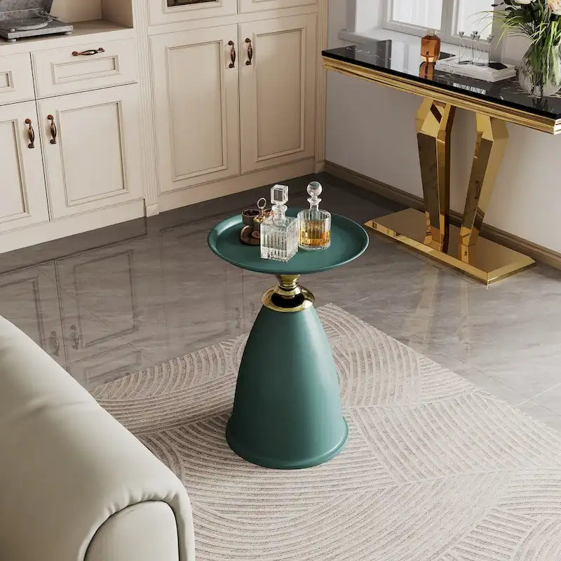 Table d'appoint de luxe en fer, table d'appoint ronde minimaliste pour petit espace