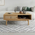 Table basse en chêne avec rangement pour salon