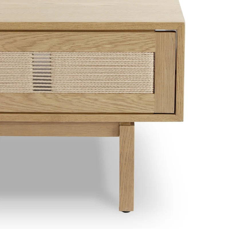 Table basse en chêne avec rangement pour salon
