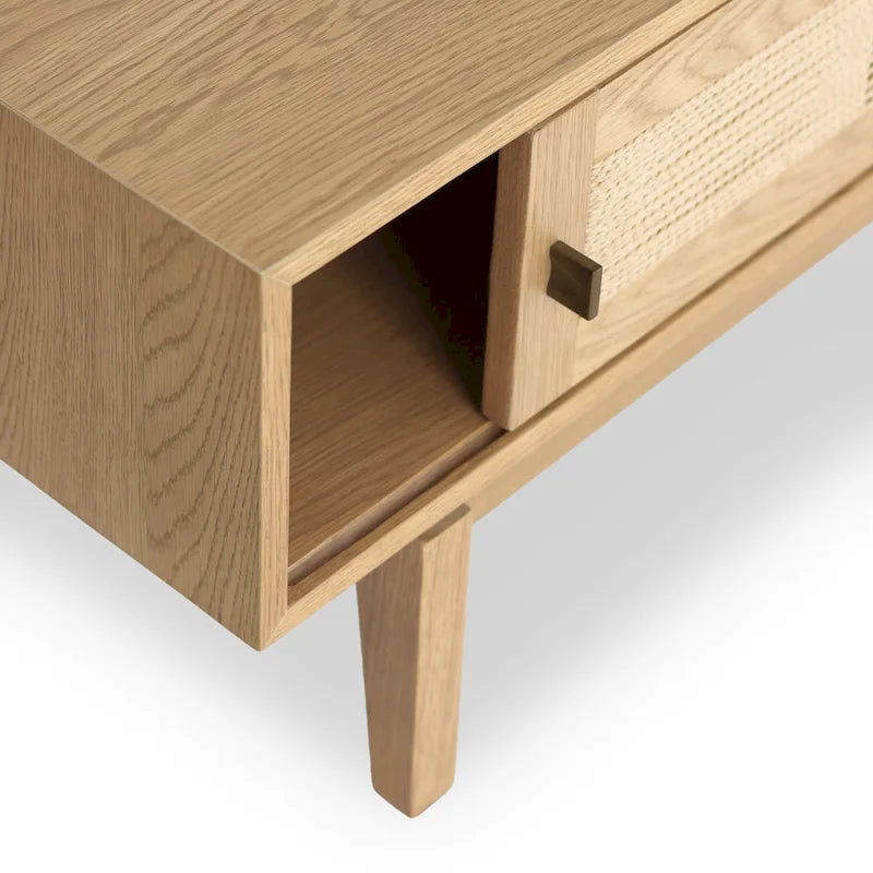 Table basse en chêne avec rangement pour salon