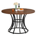 Table à manger ronde moderne en faux marbre de 114 cm pour 4 à 6 personnes