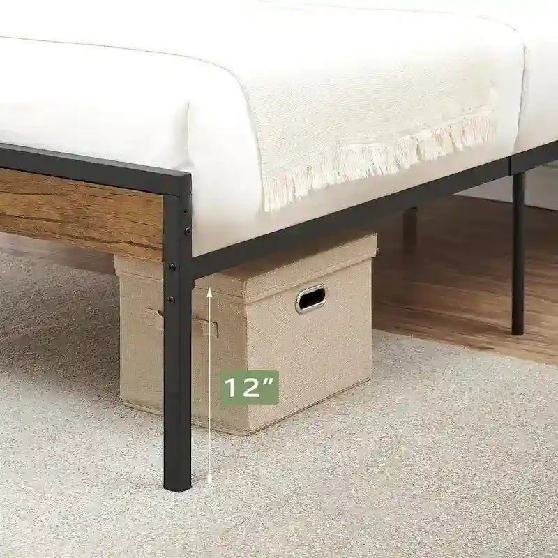 Cadre de lit avec tête de lit en bois, silencieux